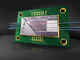 Variable optical power splitter chip with liquid crystal waveguides on a silicon backplane