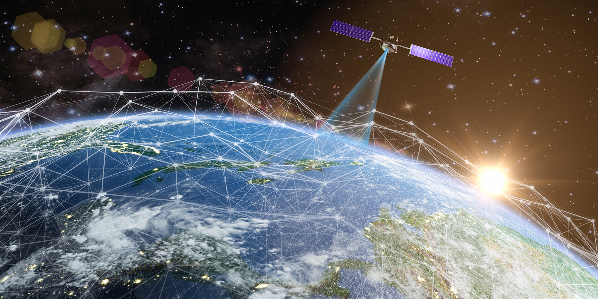 Satellite transmits a signal